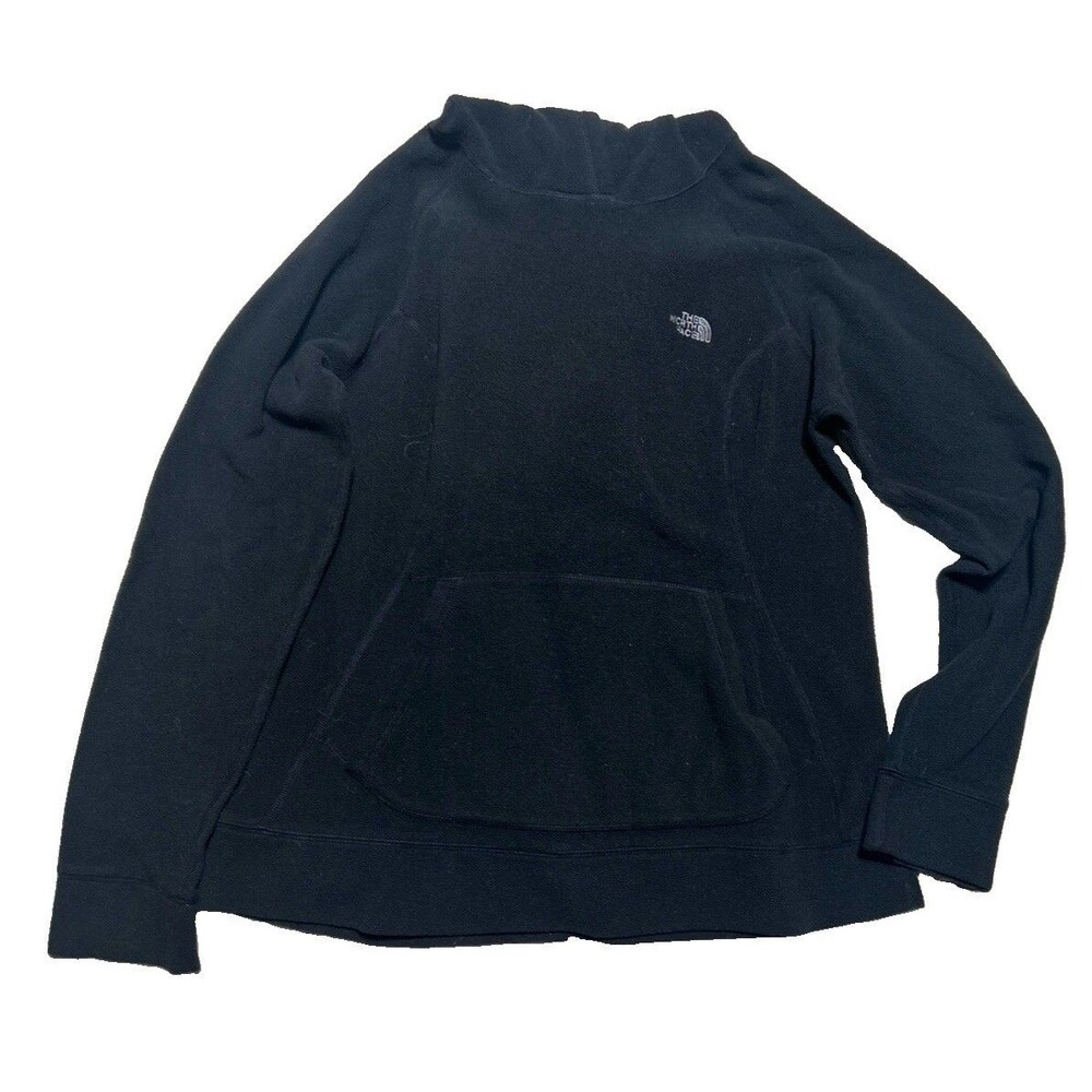 The North Face Hoodie Women Size L Long Sleeve Fleece Pullover Sweatshirt Black